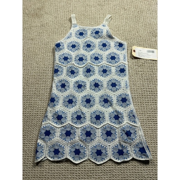 Rare Editions Other - Rare Edition Kids‎ Crotche Dress Girl Size 10 Blue Floral Soft Chic Boho Peasant